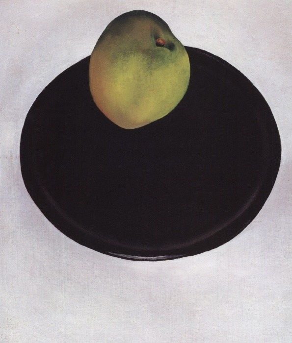 Georgia O'Keeffe Green Apple on Black Plate 1922